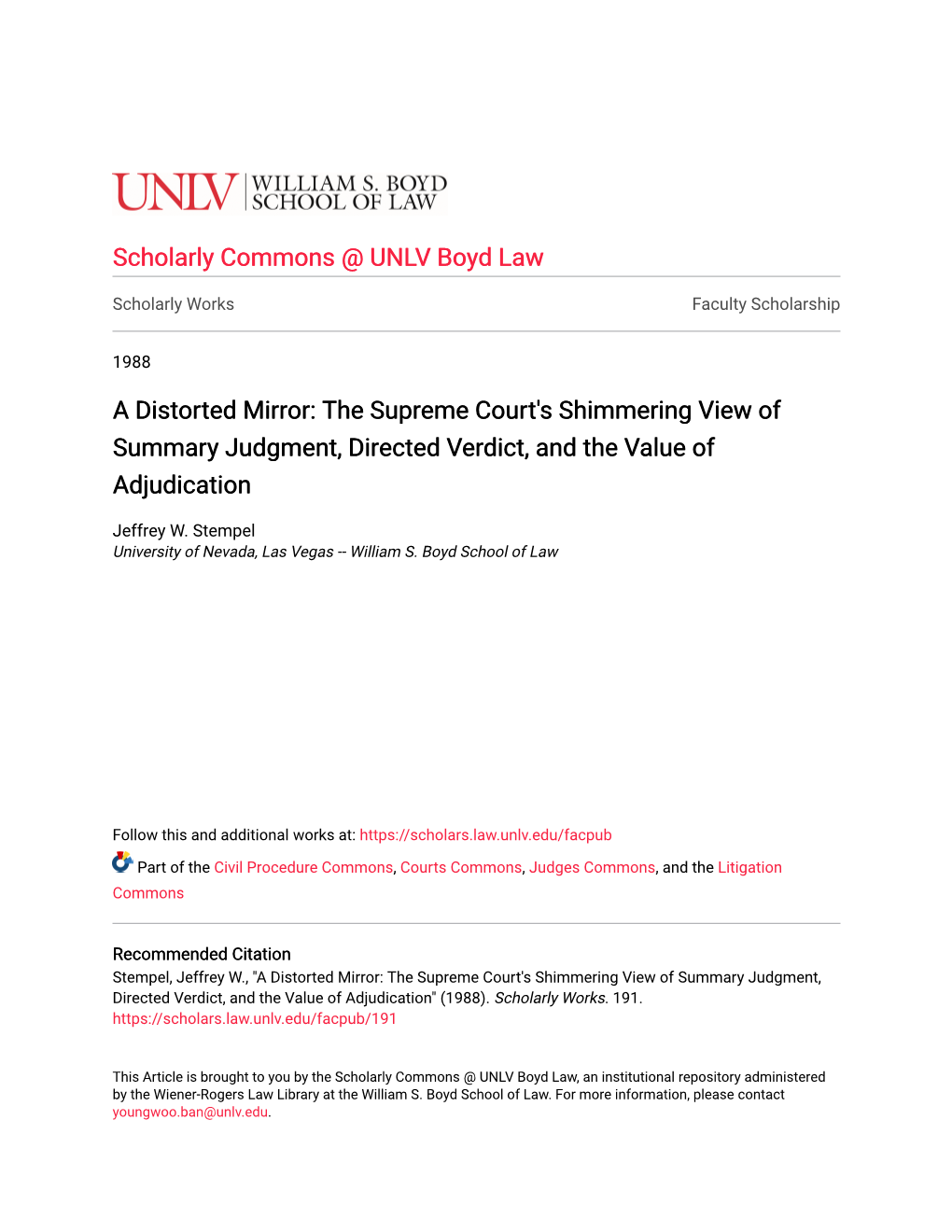 The Supreme Court's Shimmering View of Summary Judgment, Directed Verdict, and the Value of Adjudication