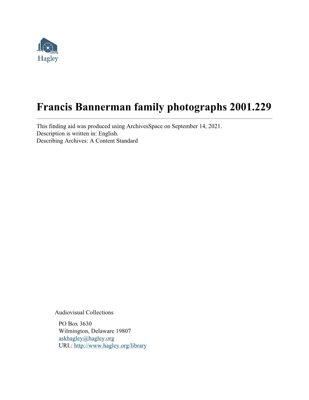 Francis Bannerman Family Photographs 2001.229
