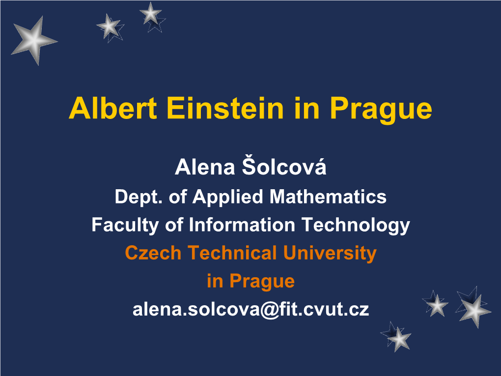 Albert Einstein in Prague