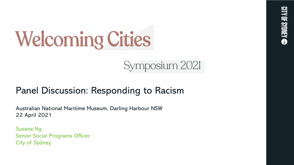 Panel Discussion: Responding to Racism