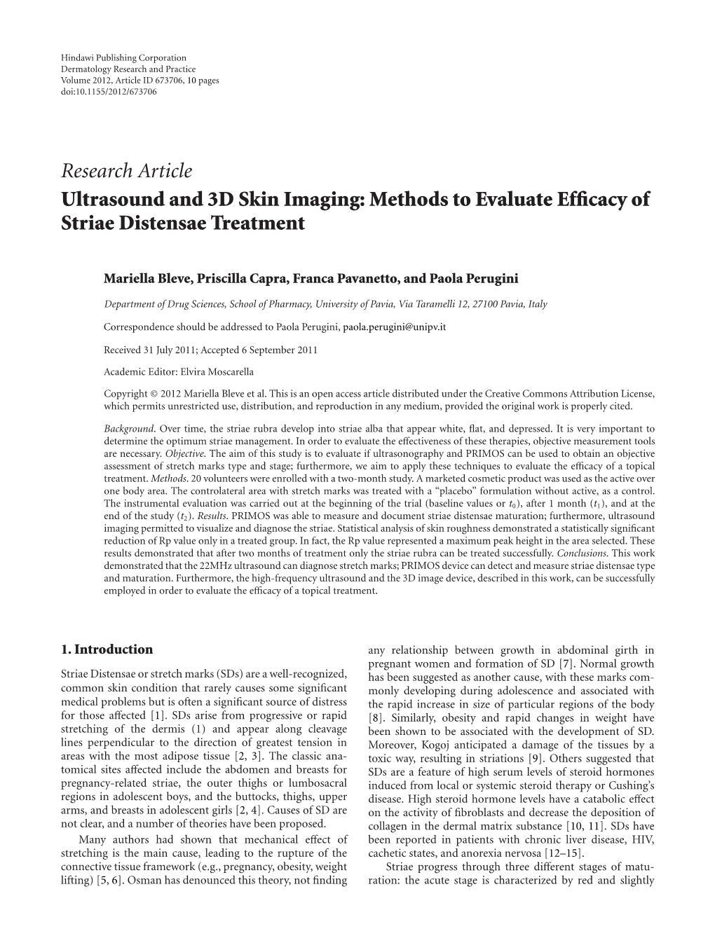 Methods to Evaluate Efficacy of Striae Distensae Treatment