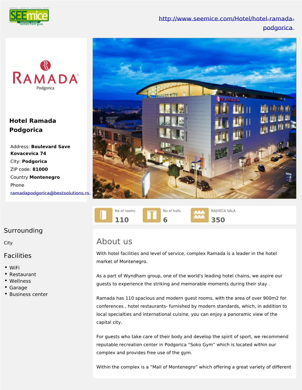 Hotel Ramada Podgorica