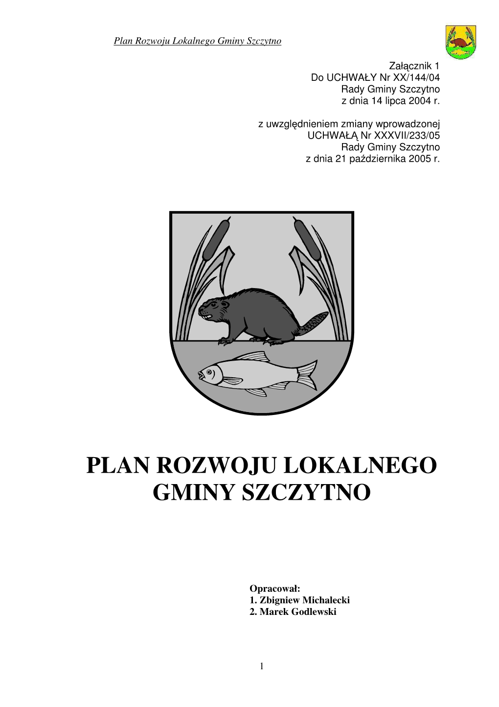 Plan Rozwoju Lokalnego Gminy Szczytno