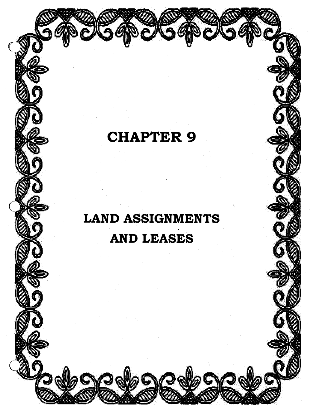 Chapter 9. Land Assignment and Leases