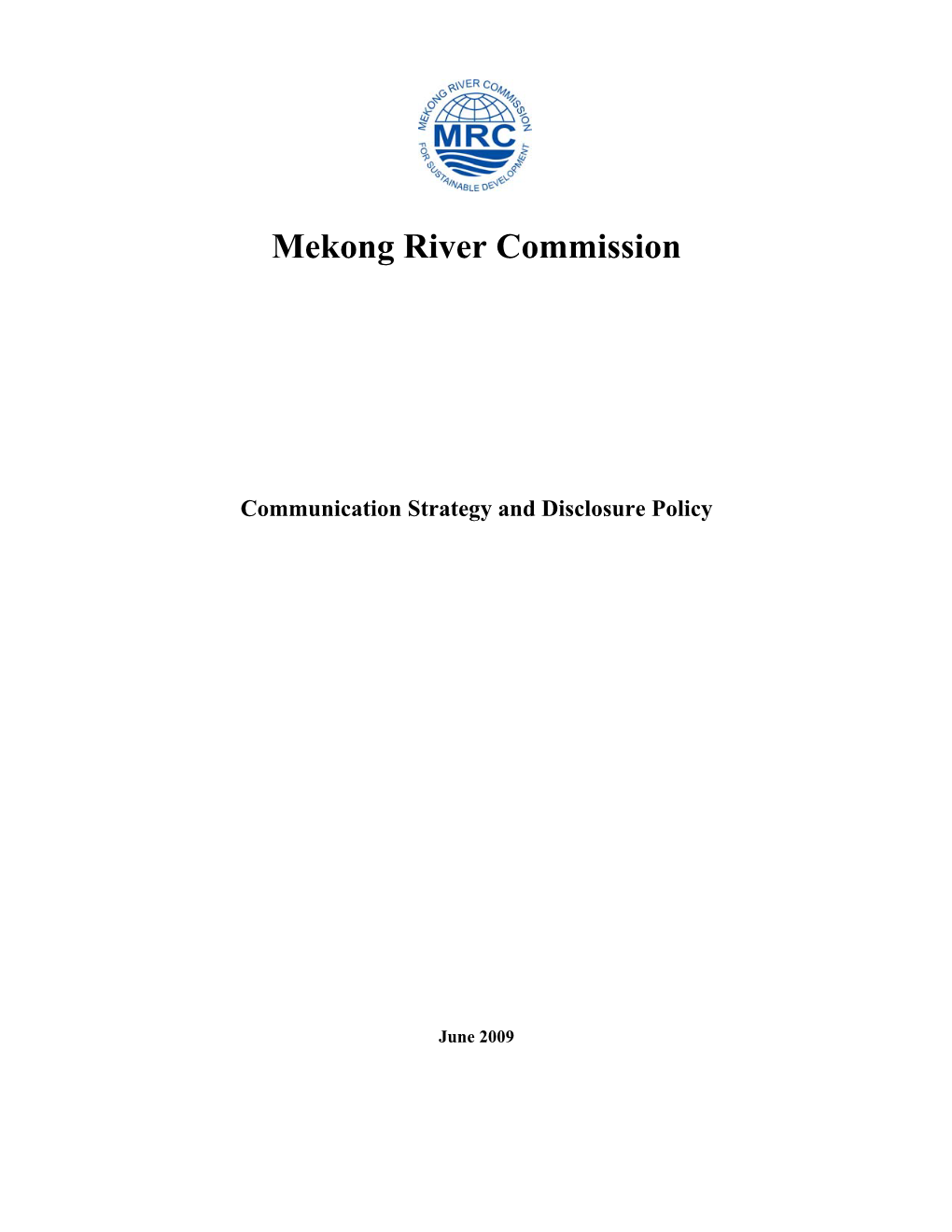 Mekong River Commission Communication Strategy And
