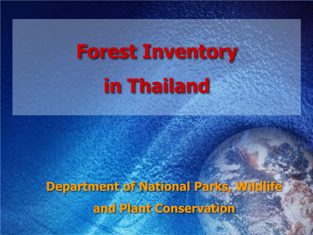 Forest Inventory in Thailand