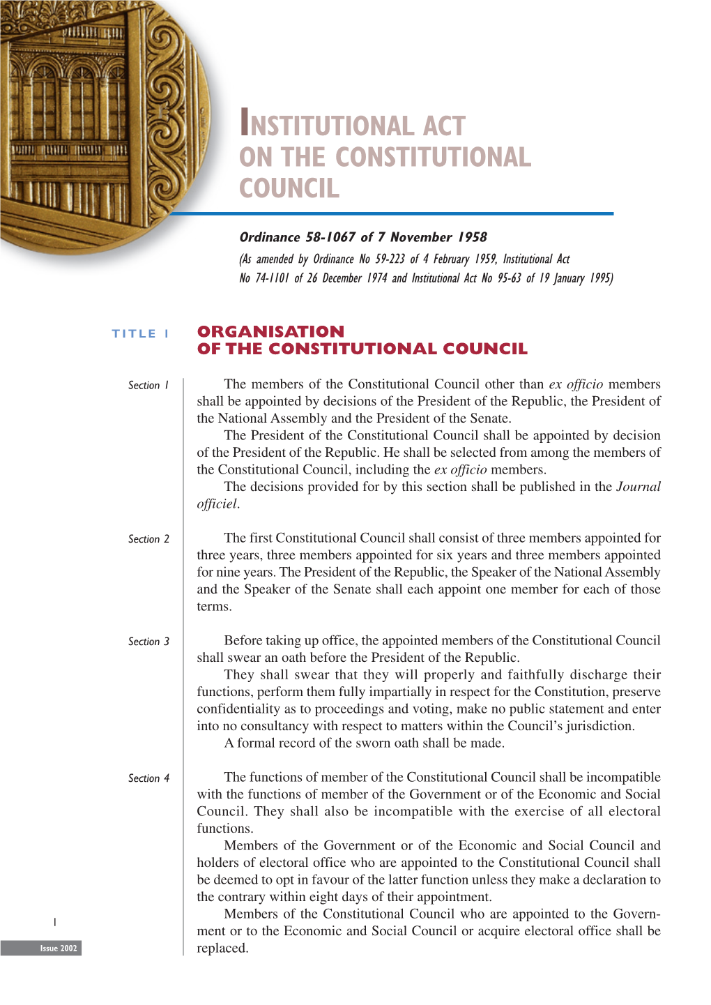 Institutional Act on the Constitutional Council