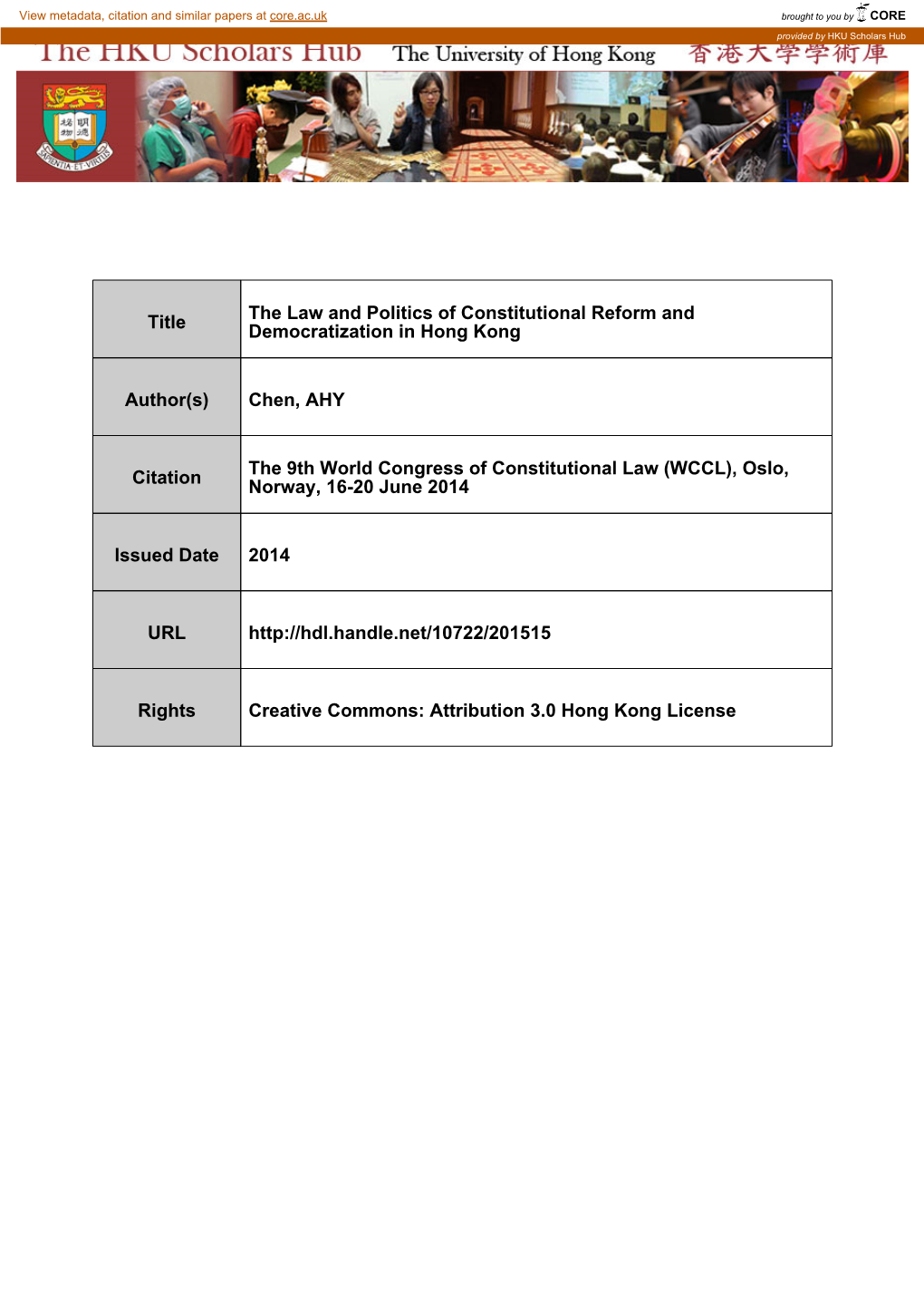 Title the Law and Politics of Constitutional Reform And