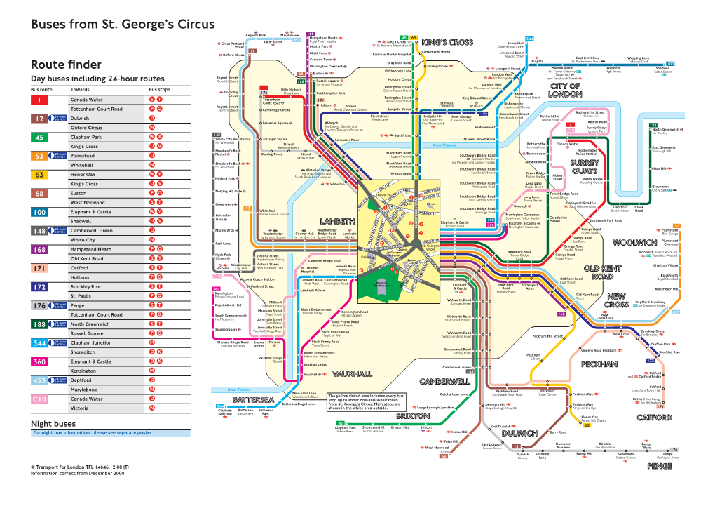 Buses from St. George's Circus