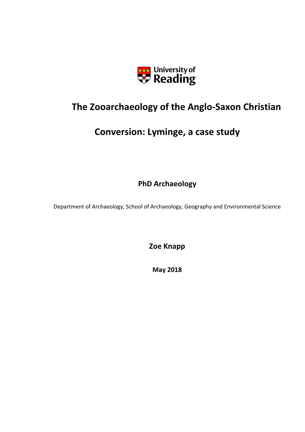 The Zooarchaeology of the Anglo-Saxon Christian