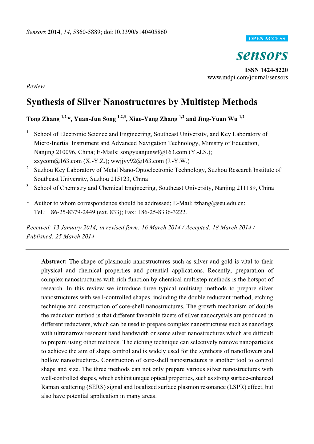 Synthesis of Silver Nanostructures by Multistep Methods