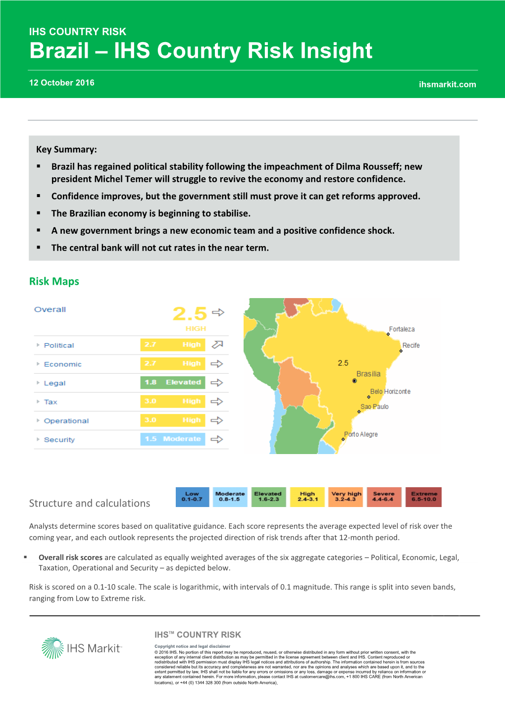 Brazil – IHS Country Risk Insight