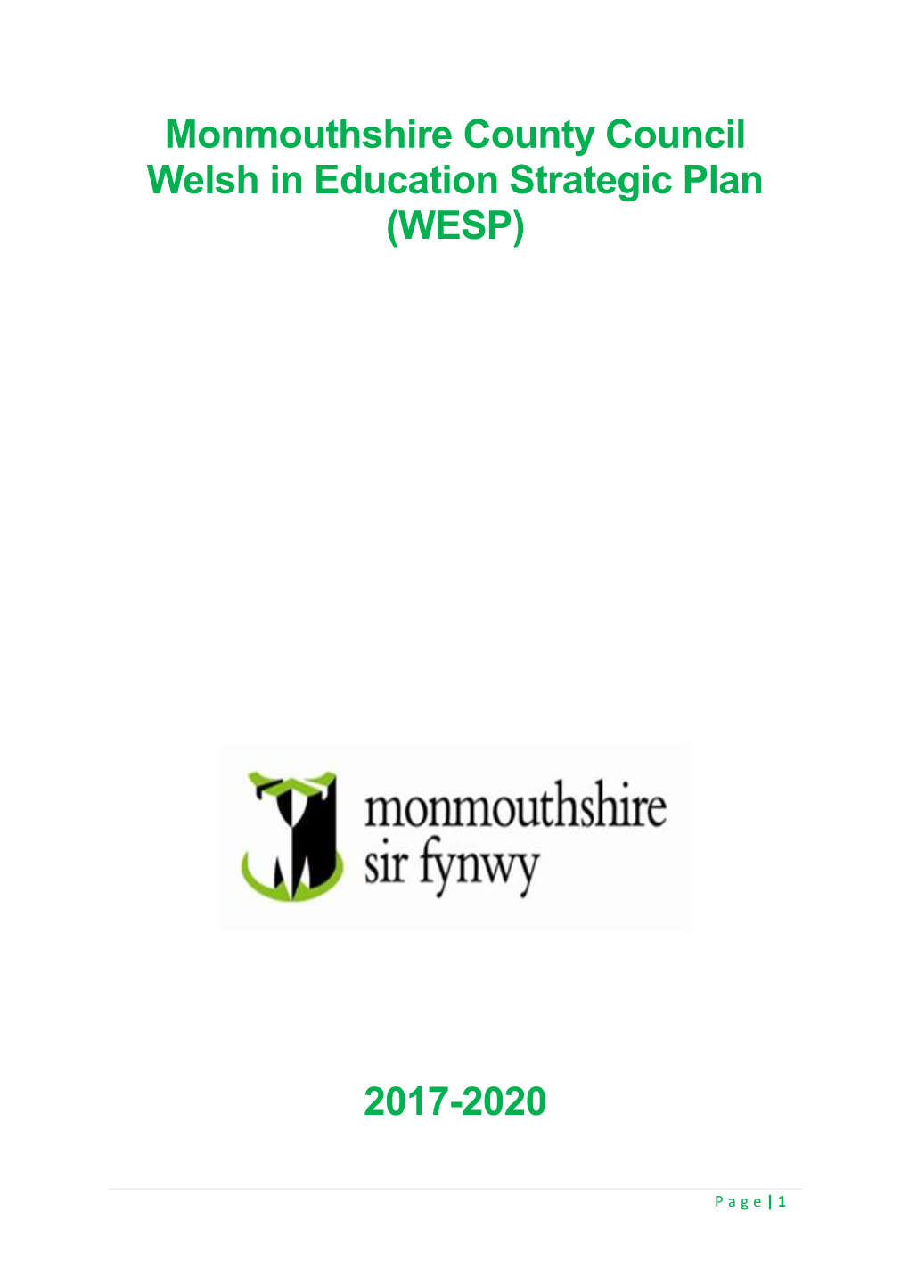 Monmouthshire County Council Welsh in Education Strategic Plan (WESP)