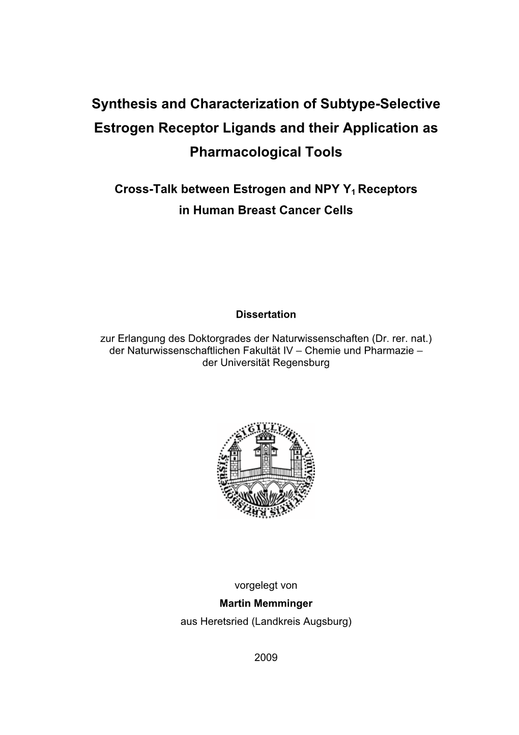 New Subtype-Selsctive Pure Estrogen Receptor Antagonists