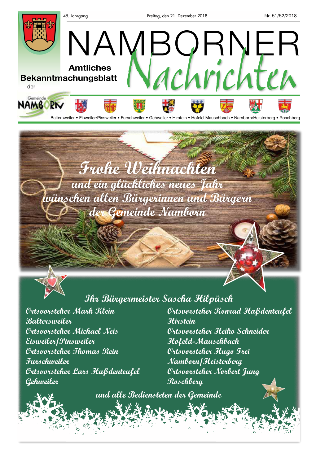 Nachrichten Baltersweiler • Eisweiler/Pinsweiler • Furschweiler • Gehweiler • Hirstein • Hofeld-Mauschbach • Namborn/Heisterberg • Roschberg