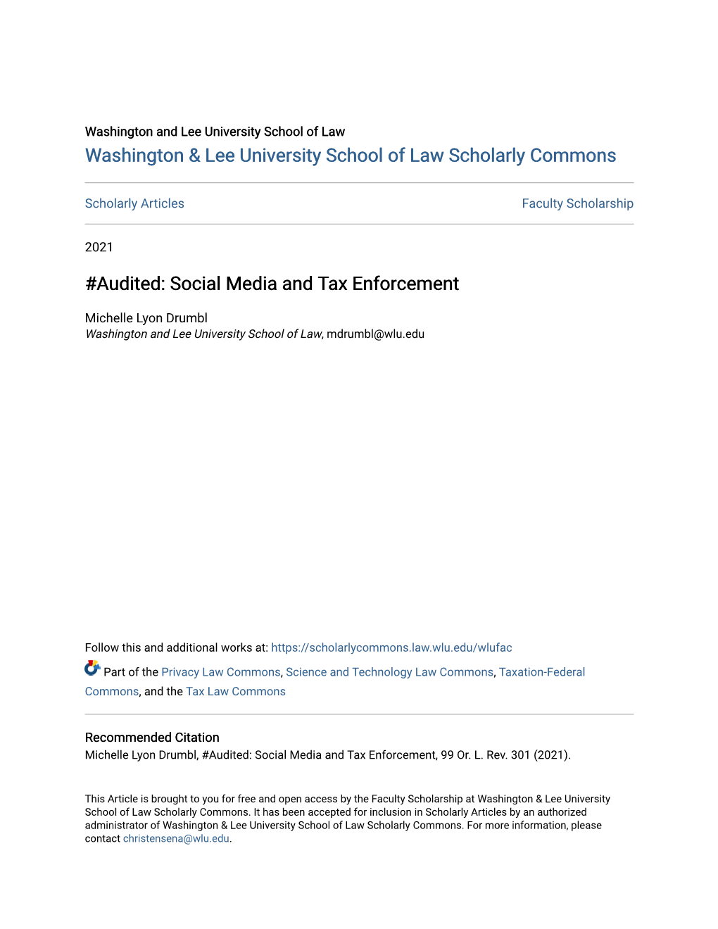 Audited: Social Media and Tax Enforcement