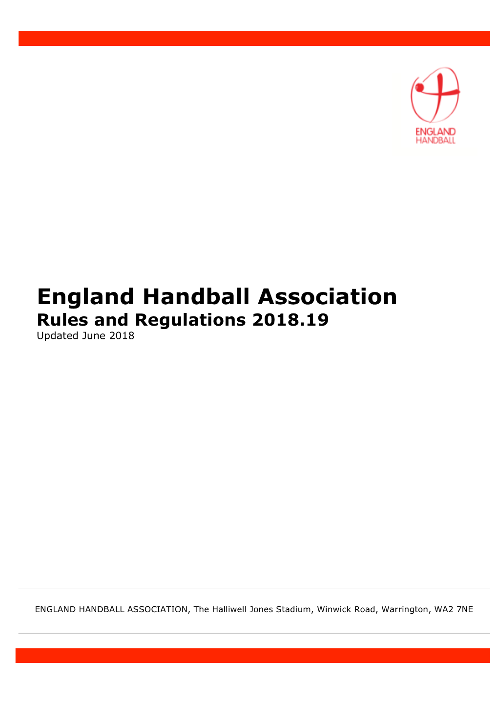 England Handball Rules and Regulations