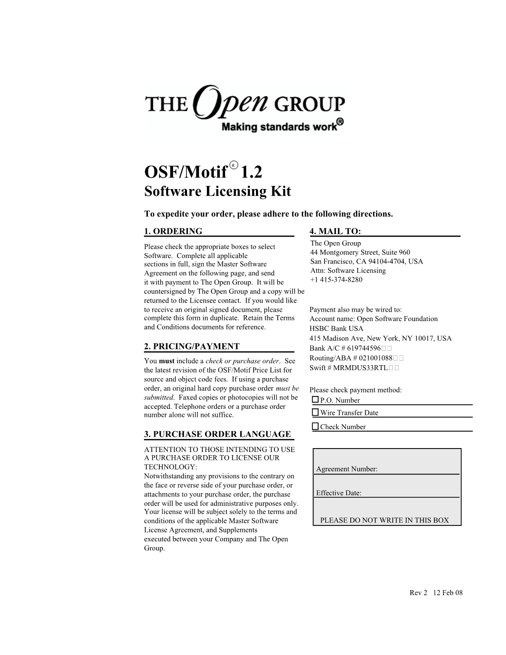 OSF/Motif® 1.2 Software Licensing