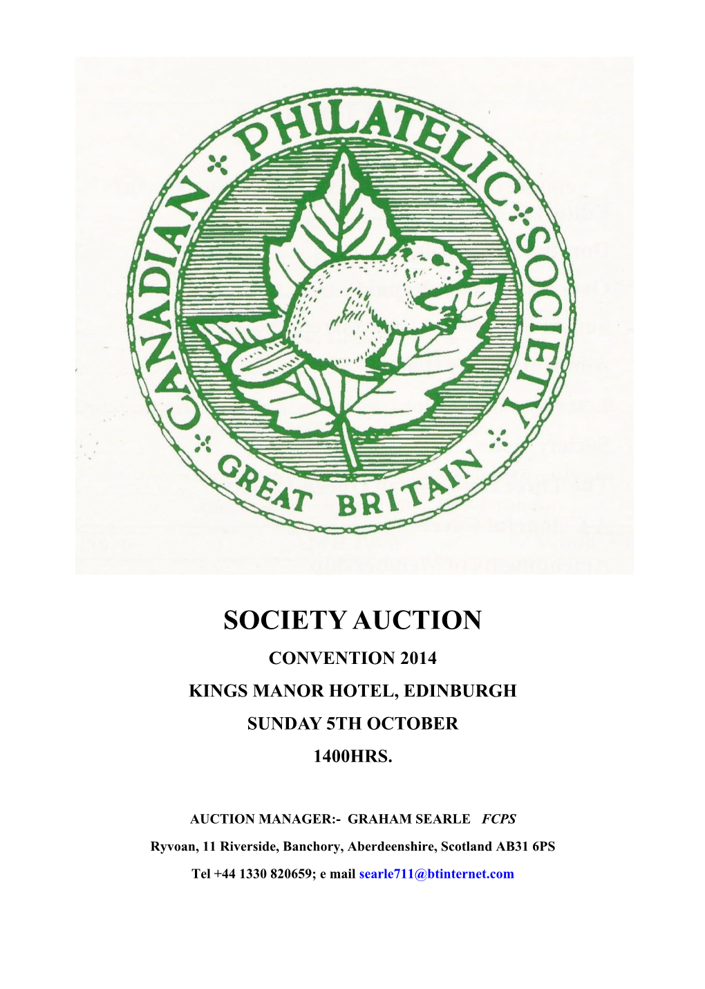 Convention Auction Catalogue 2014