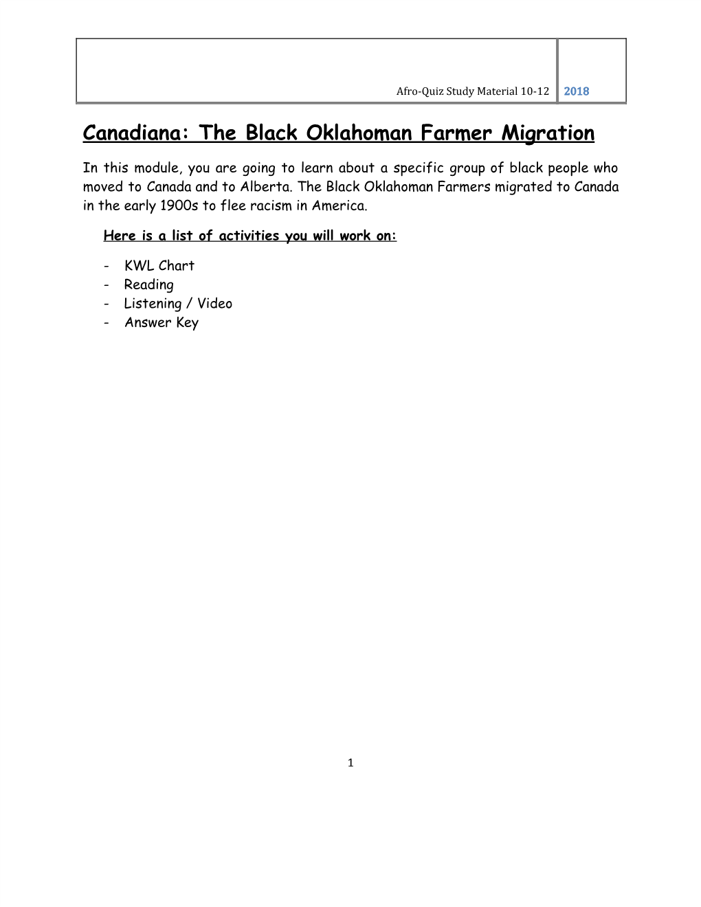 Canadiana: the Black Oklahoman Farmer Migration