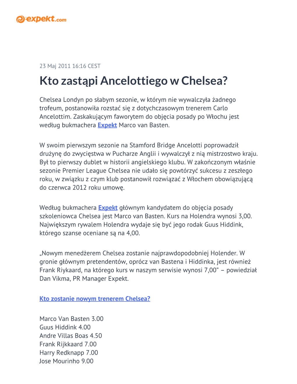 Kto Zastąpi Ancelottiego W Chelsea?