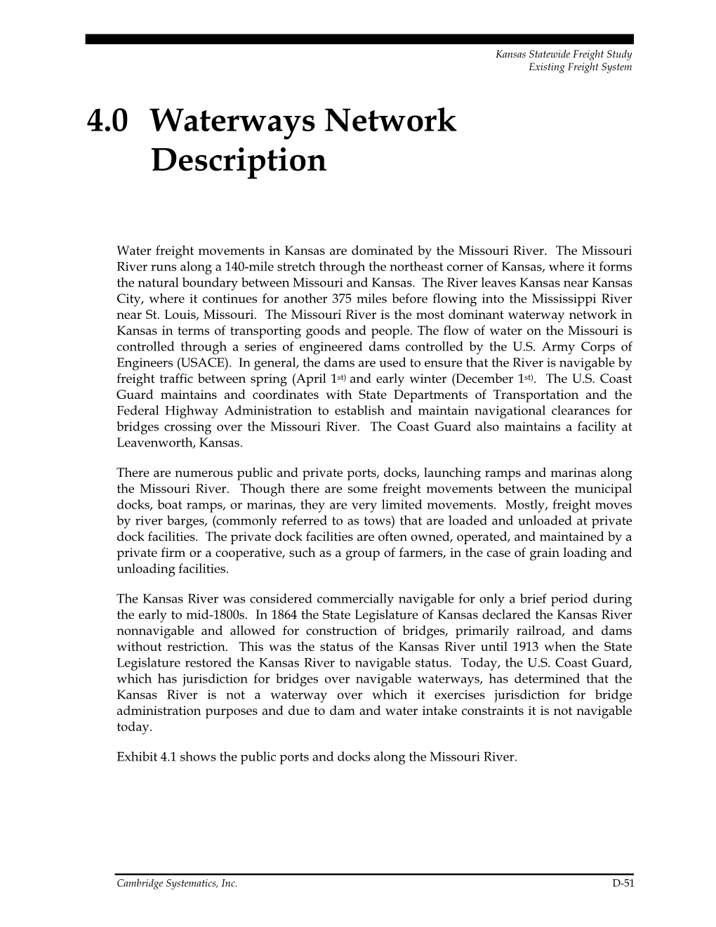 Statewide Freight Study, Appendix D Sections