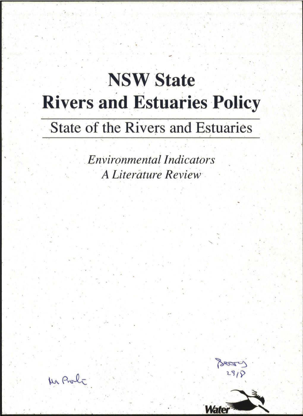 NSW State Rivers and Estuaries Policy