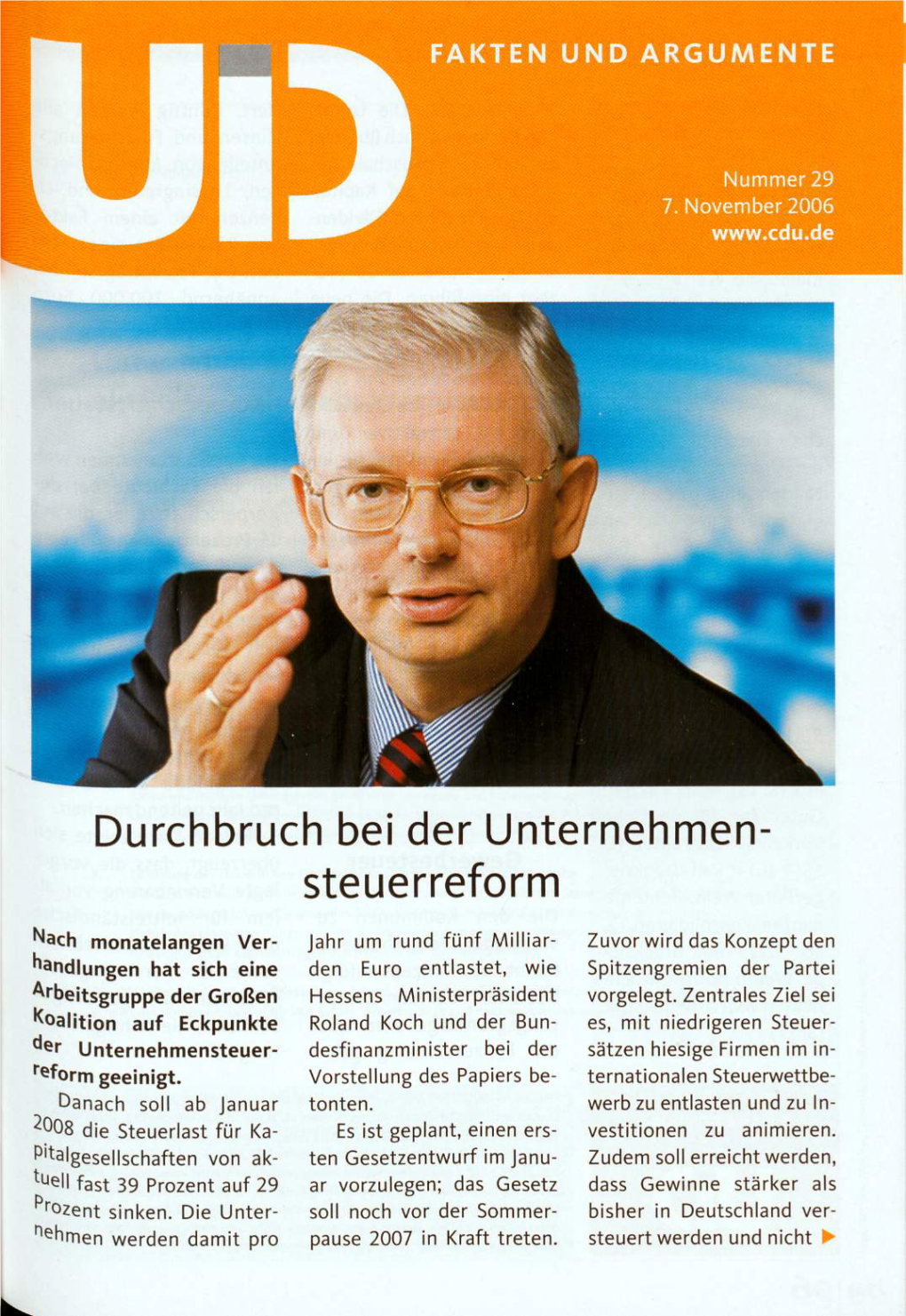 UID 2006 Nr. 29, Union in Deutschland