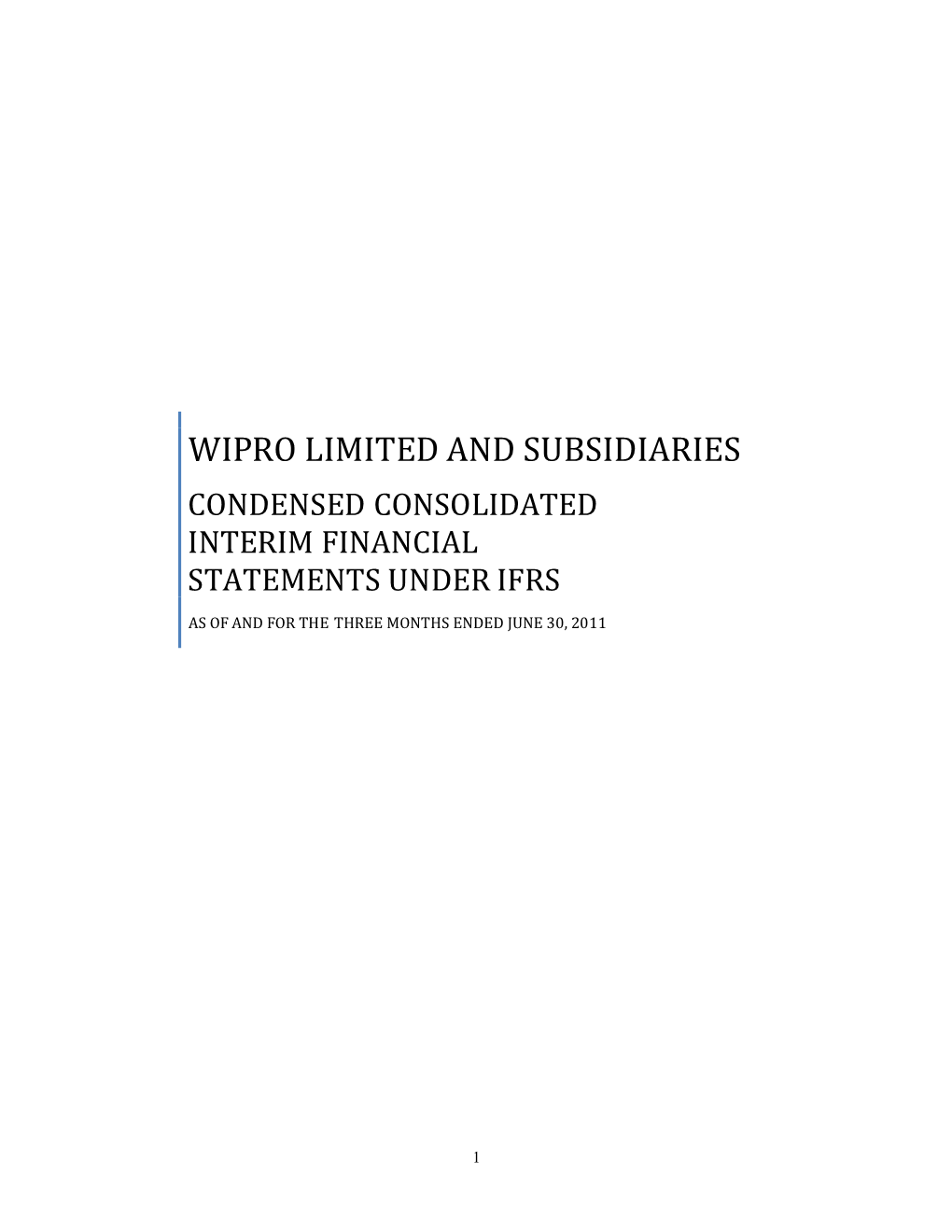 Wipro Limited and Subsidiaries