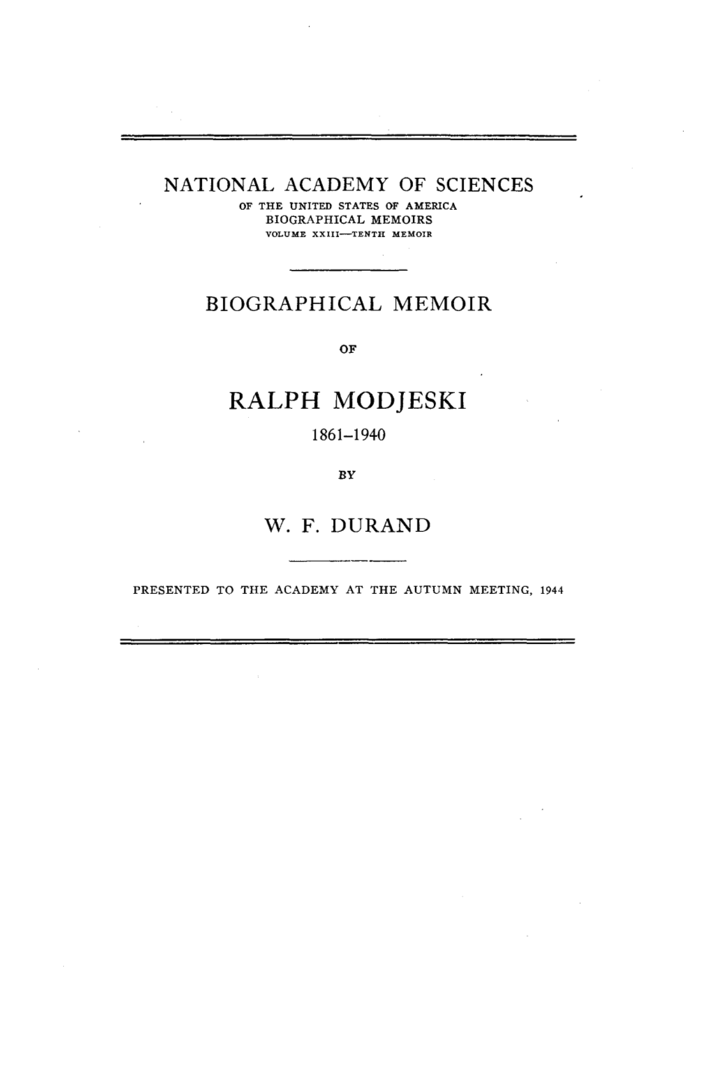 Ralph Modjeski 1861-1940