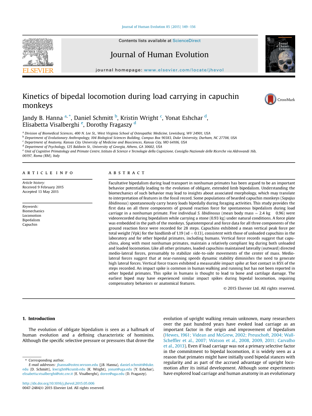 Kinetics of Bipedal Locomotion During Load Carrying in Capuchin Monkeys