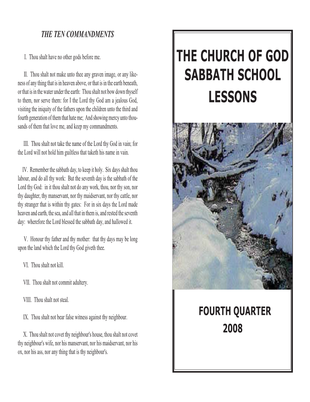 The Church of God Sabbath School Lessons (USPS No
