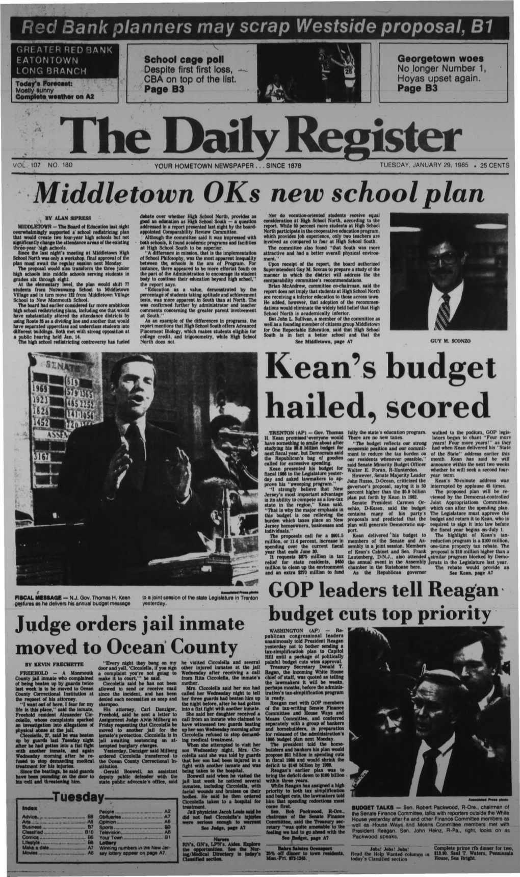 Kean's Budget Hailed, Scored TRENTON (AP) — Gov