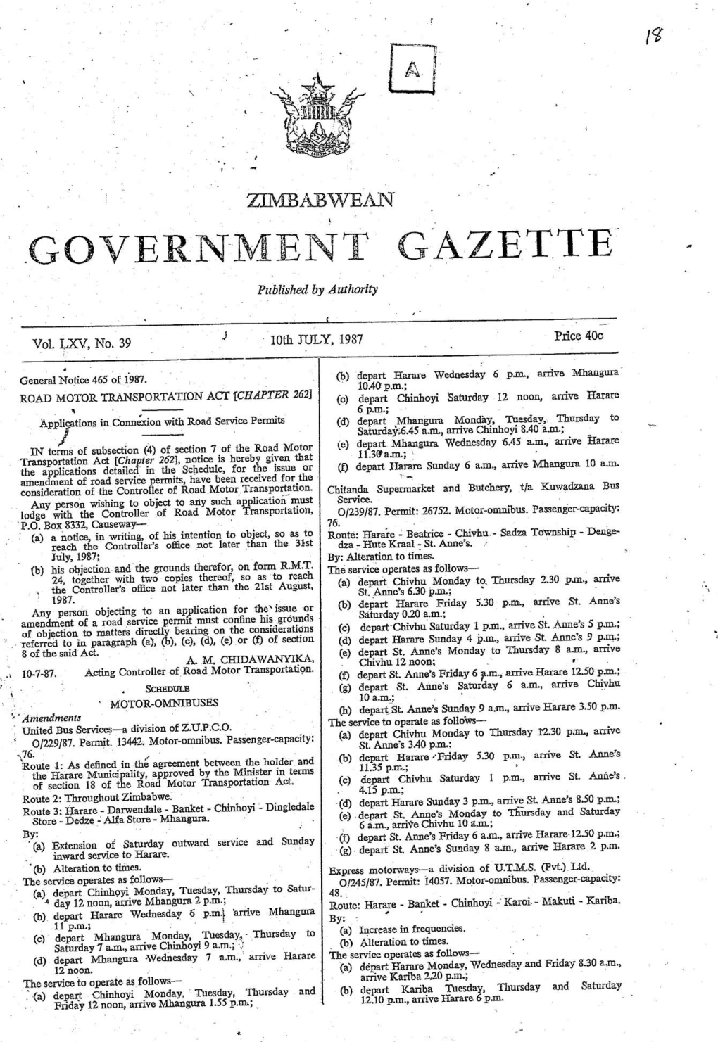 Government Gazette