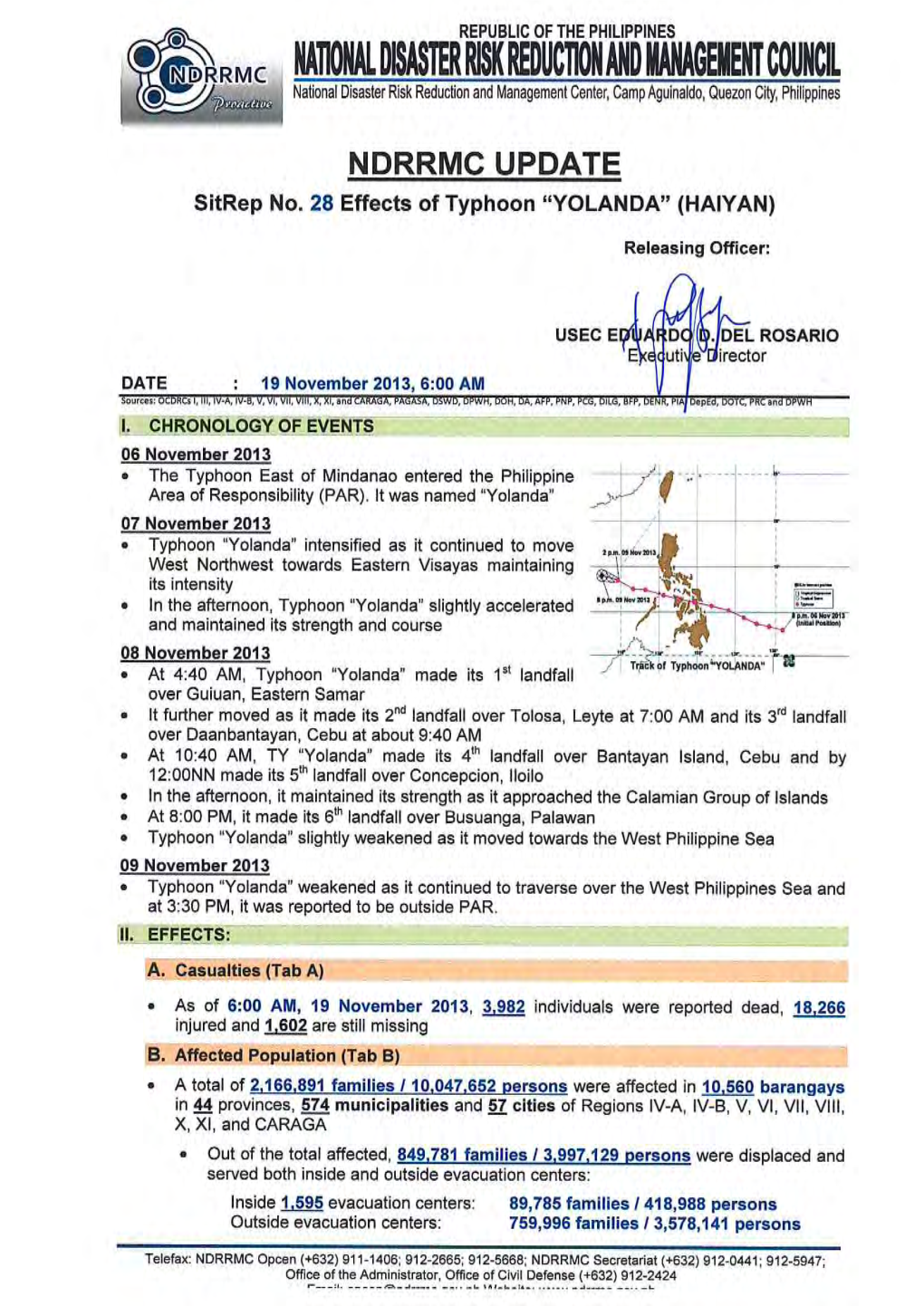 NDRRMC Update Sitrep No. 28 Effects of Typhoon