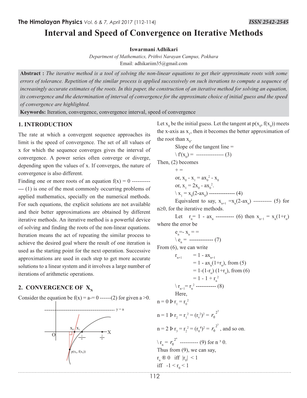 Interval and Speed of Convergence on Iterative Methods