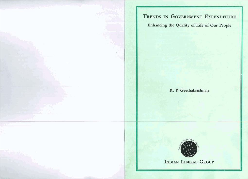 Trends in Government Expenditure', Delivered by Him on March 30, 2007 in Chennai, Mr