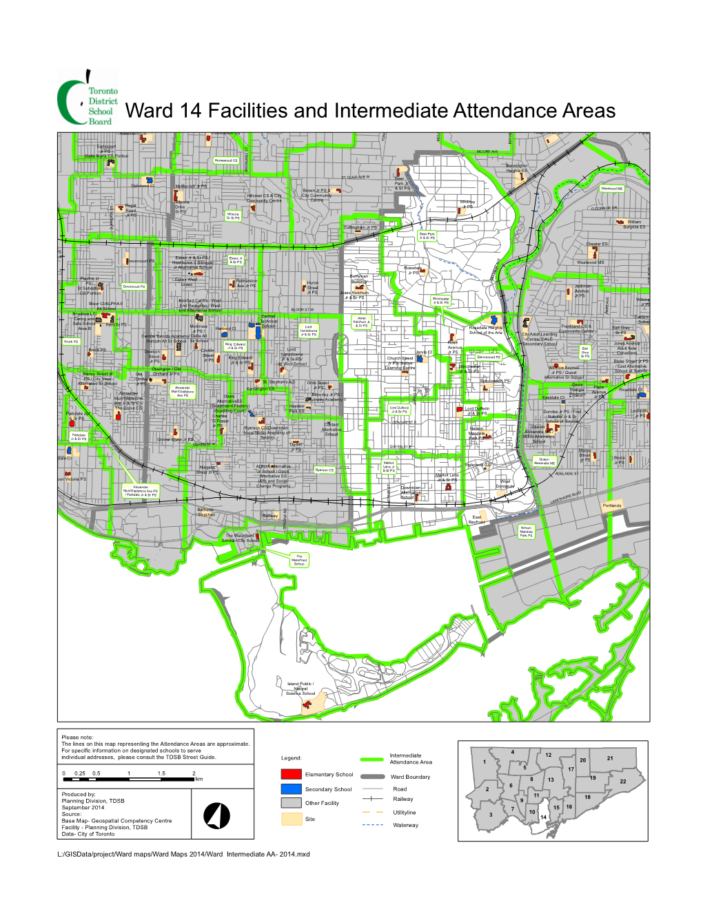 Ward 14 Facilities and Intermediate Attendance Areas