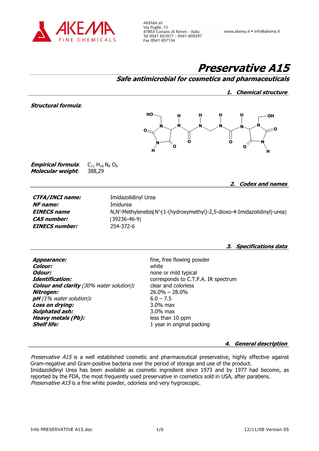 Preservative A15 Safe Antimicrobial for Cosmetics and Pharmaceuticals