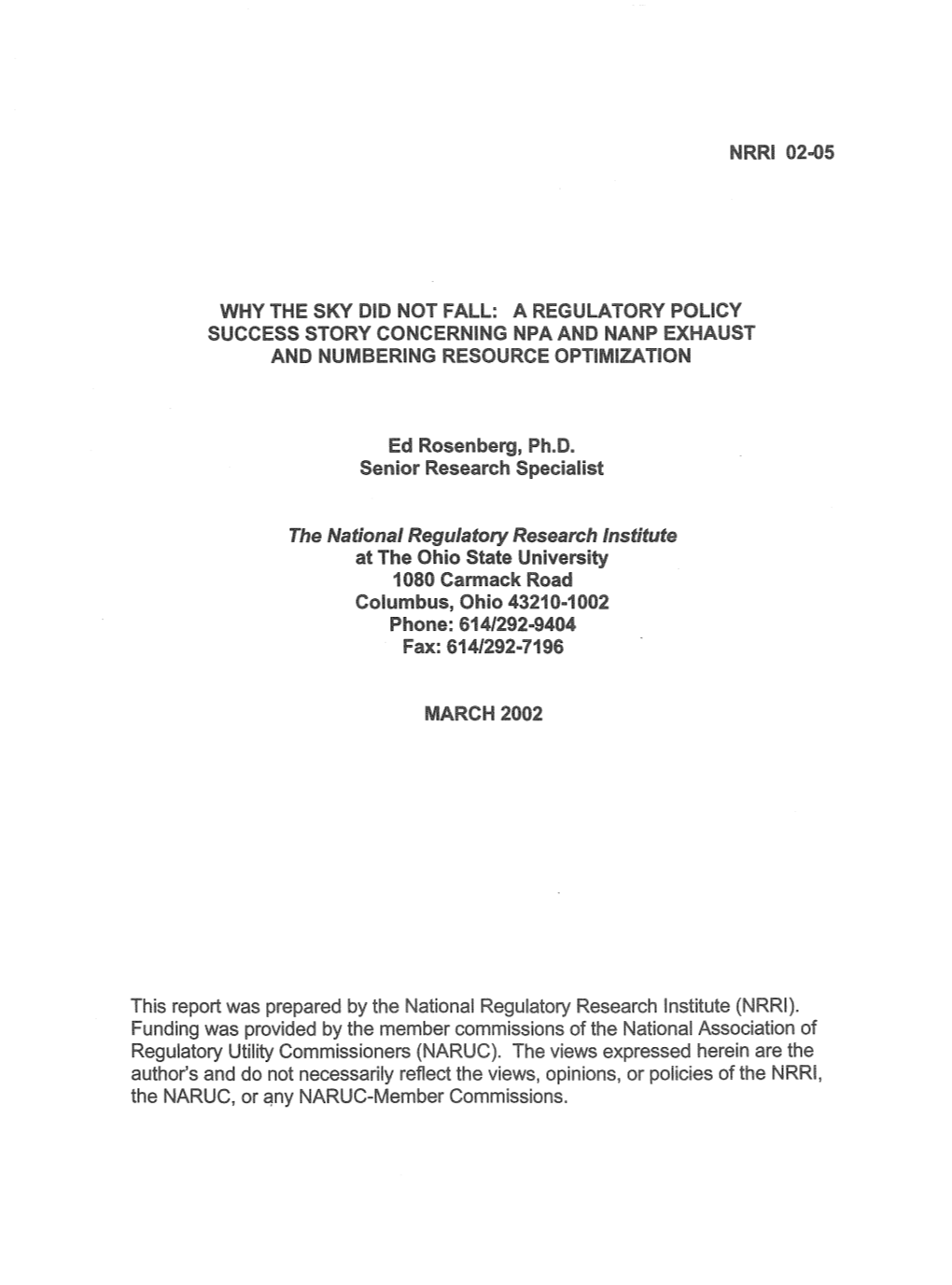 Regulatory Success Story Concerning Npa and Nanp Exhaust and Numbering Optimization