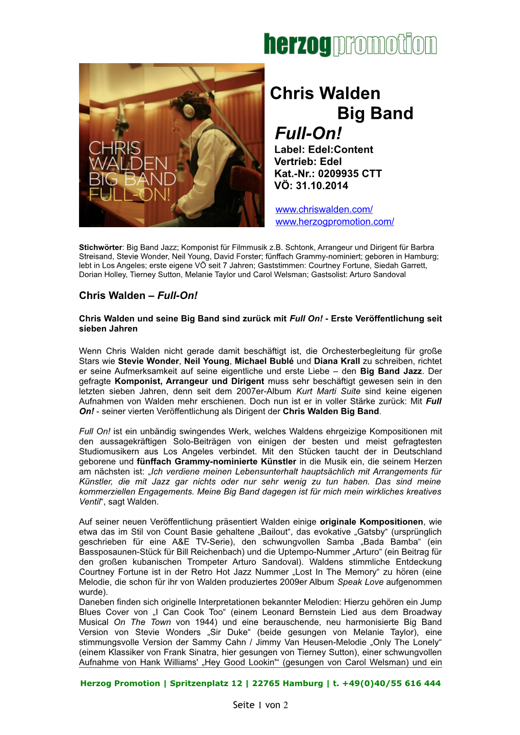 Chriswalden-Full-On Pressetext.Pdf