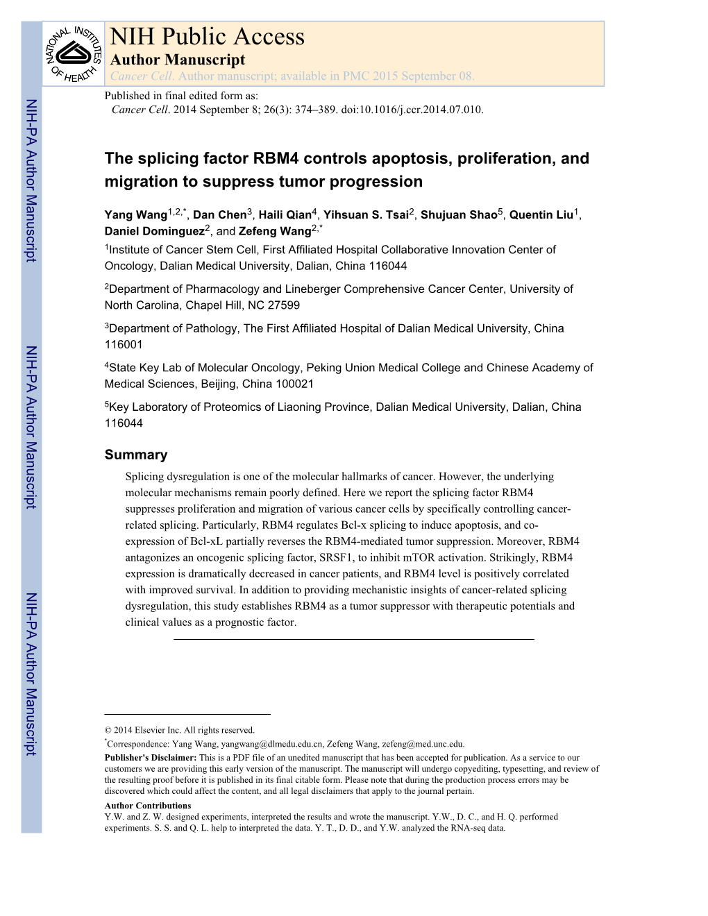 NIH Public Access Author Manuscript Cancer Cell