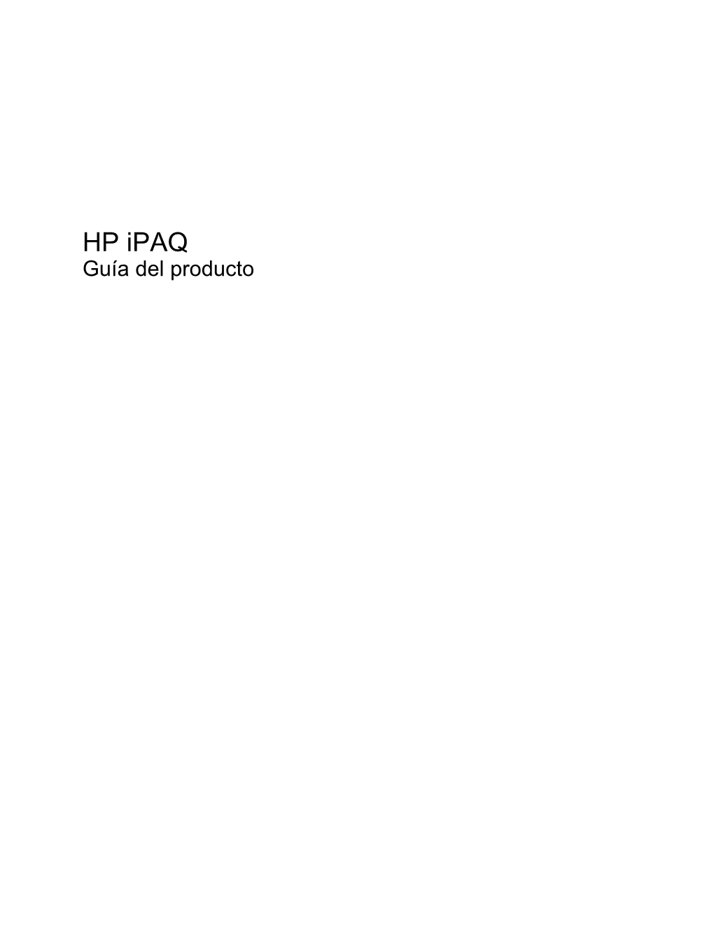 HP Ipaq Product Guide