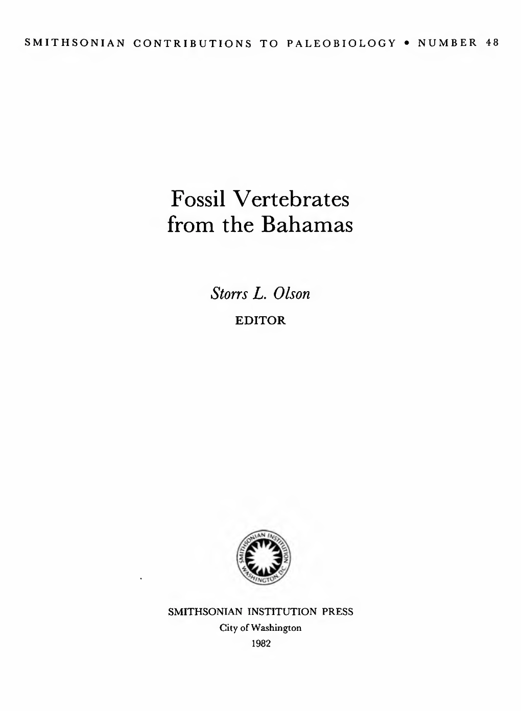 Fossil Vertebrates from the Bahamas