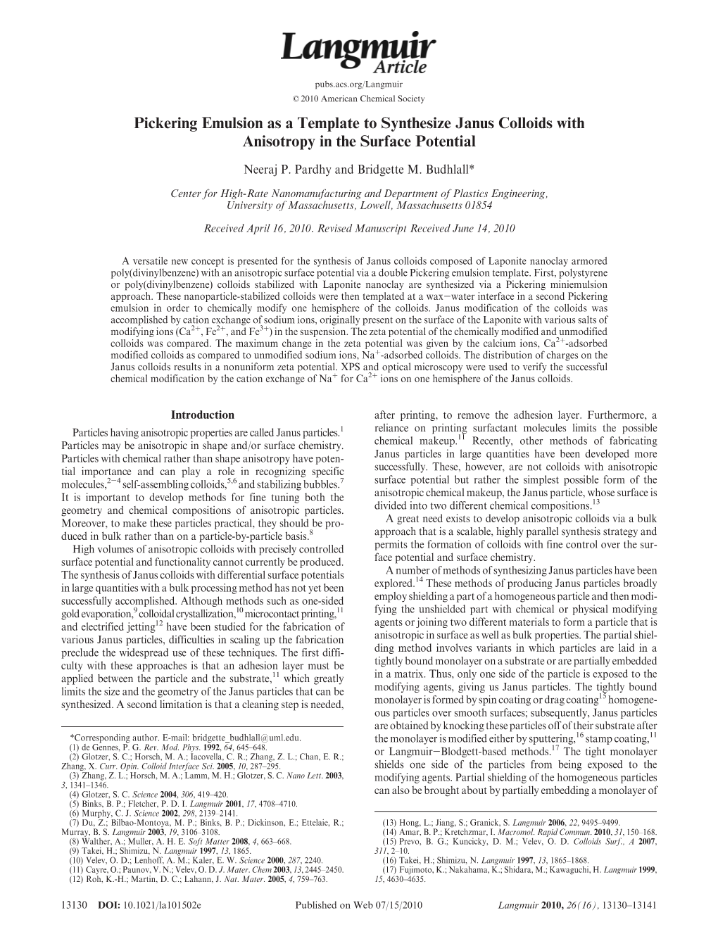 Pickering Emulsion As a Template to Synthesize Janus Colloids with Anisotropy in the Surface Potential