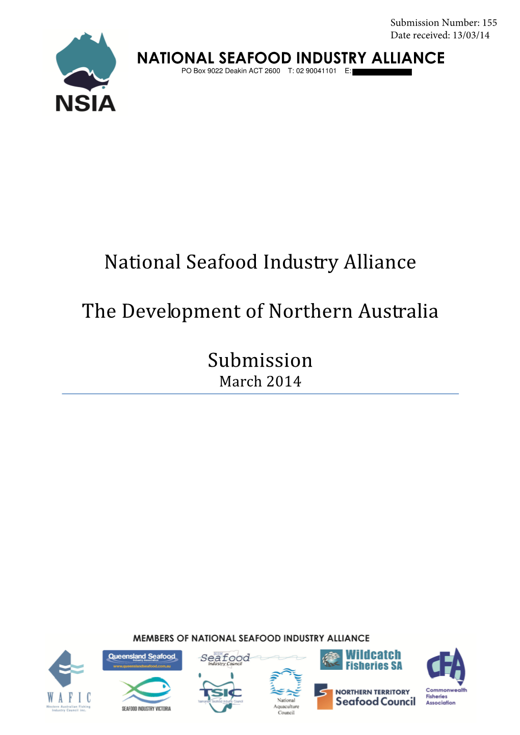 National Seafood Industry Alliance the Development of Northern