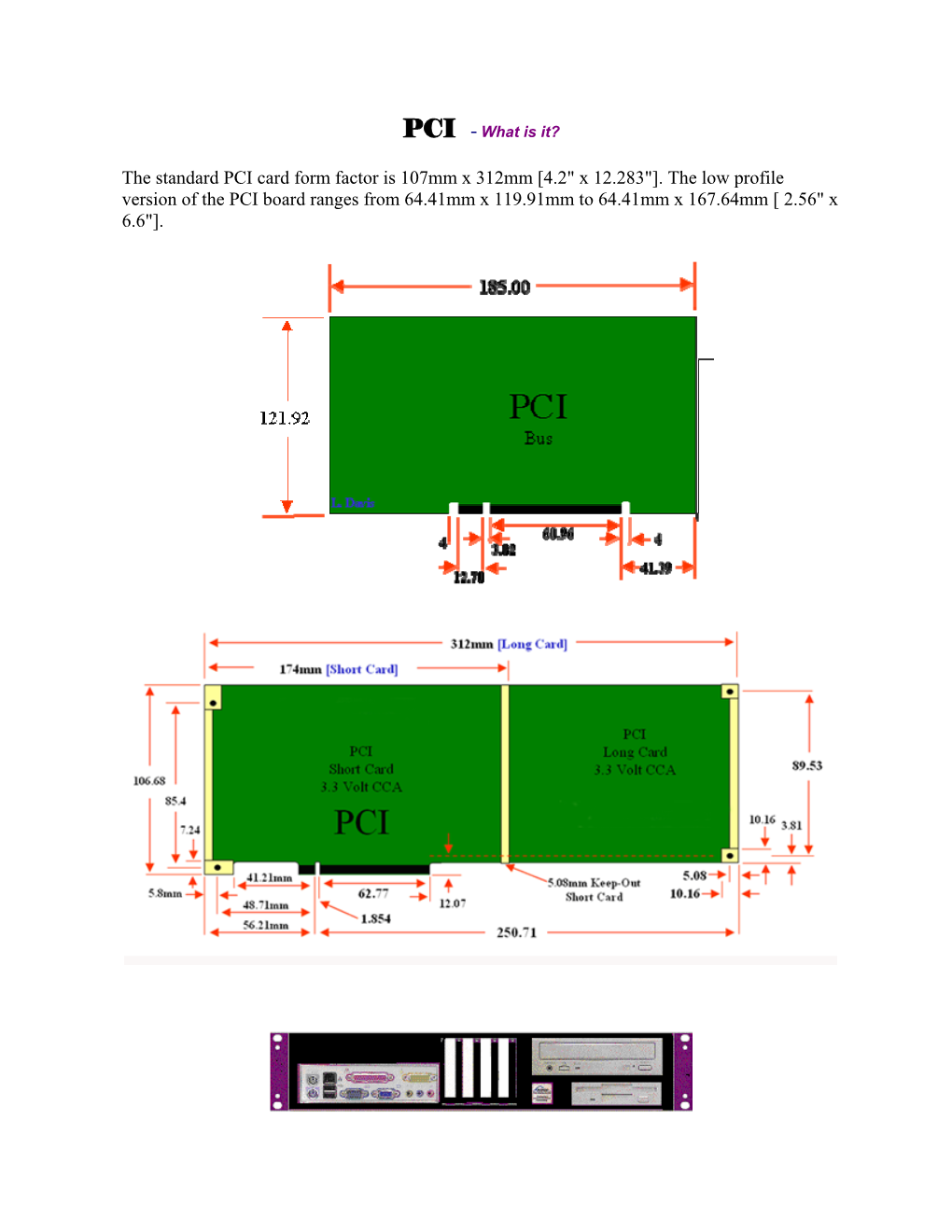 The Standard PCI Card Form Factor Is 107Mm X 312Mm [4.2" X 12.283"]