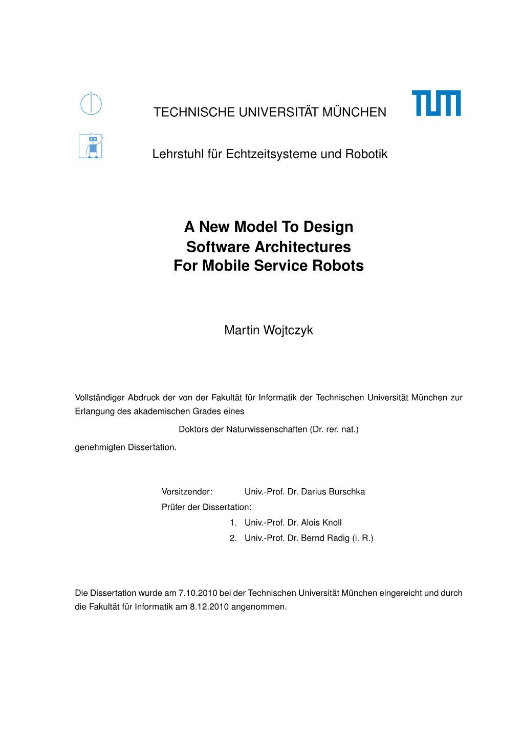 A New Model to Design Software Architectures for Mobile Service Robots