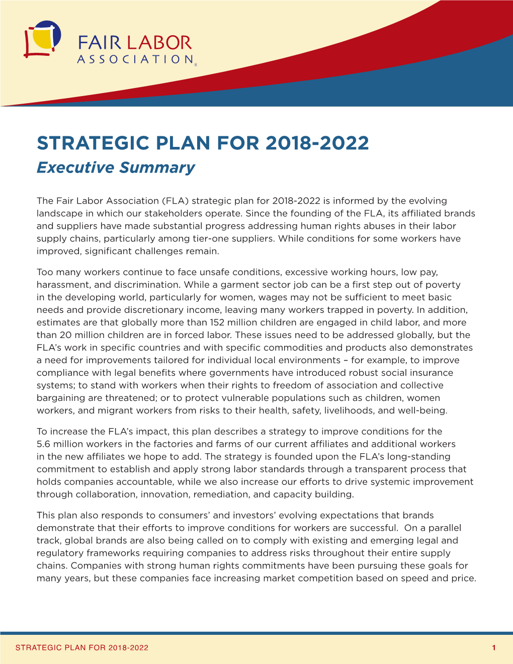Strategic Plan for 2018-2022 Executive Summary