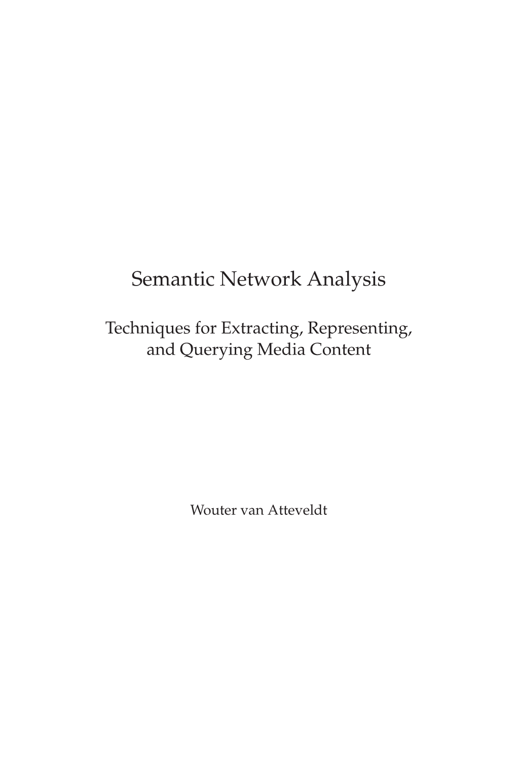 Semantic Network Analysis